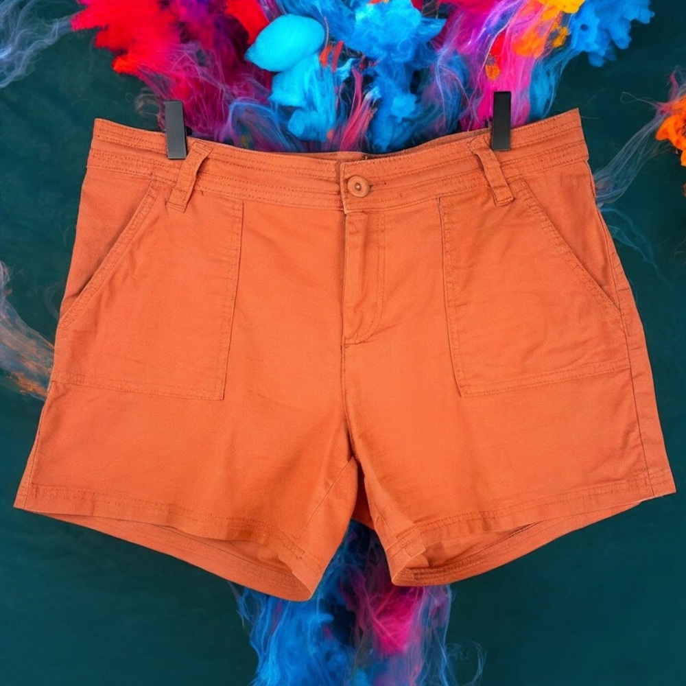 PrAna Organic Cotton Burnt Orange Elle Hiking Shorts Women's Sz 12